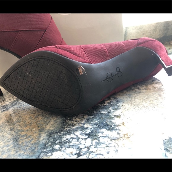 High Heel Bootie Maroon Bandage Design - Picture 6 of 8